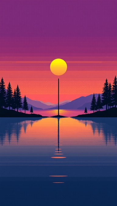 Free Pixel Sunset Serenity Image - Sunset, Lake, Reflection | Download ...
