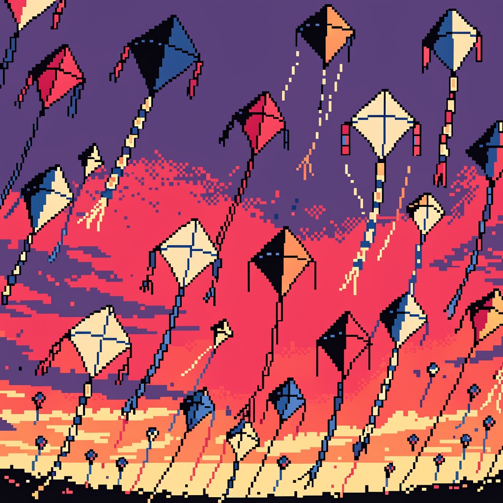 Free Pixelated Kites Soaring Image - Kites, Pixel, Retro | Download at ...