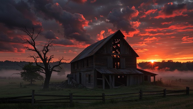 Free Apocalyptic Barn Sunset Image - Barn, Sunset, Apocalyptic ...