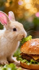 Free Bunny Meets Burger Photo - Bunny, Rabbit, Hamburger | Download at ...
