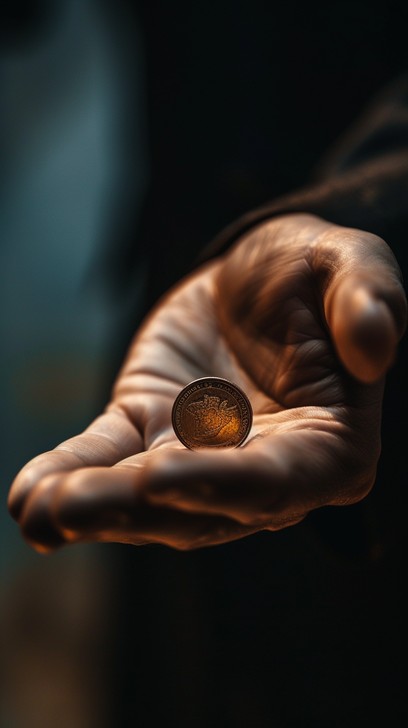 Human Hand Coin Free Hand Holding Coin Image - Hand, Coin, Holding | Download at StockCake