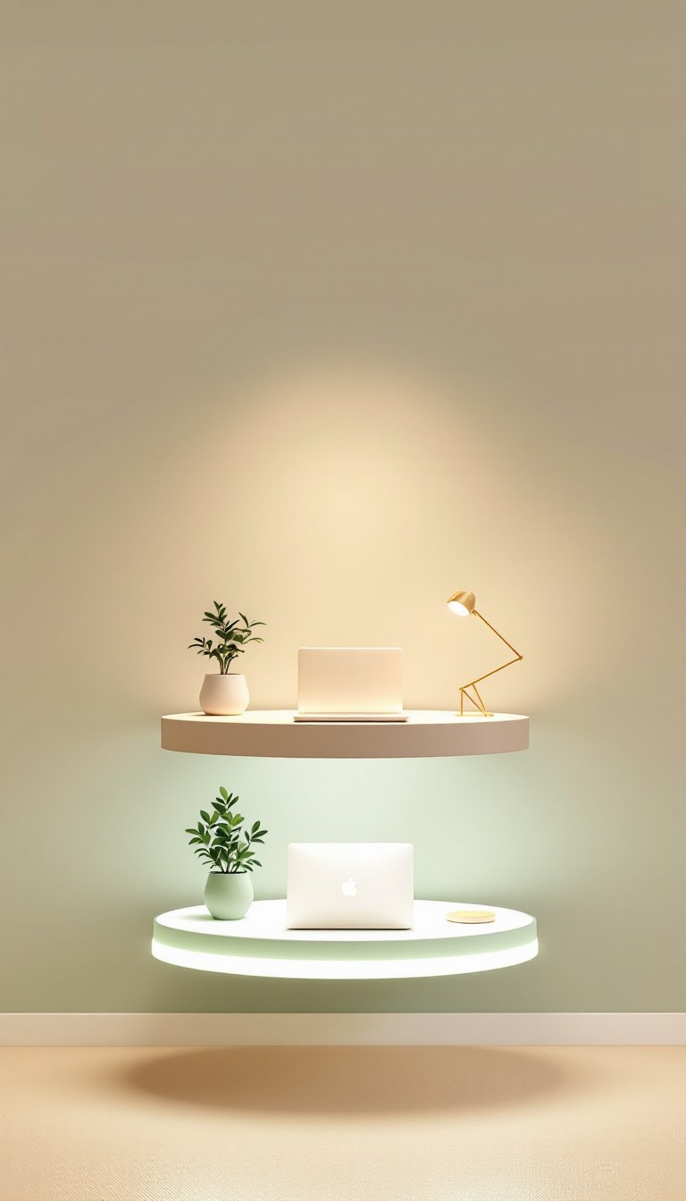 Working Station Design Floating Free Floating Workspace Design Image - Workspace, Minimalist, Floating ...