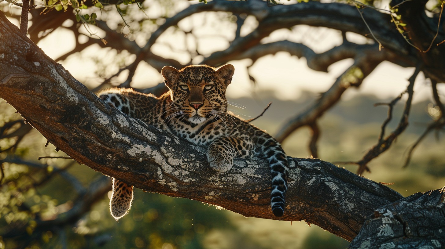 Free Leopard Lounging Tree Image - Leopard, Tree, Sunset | Download at ...