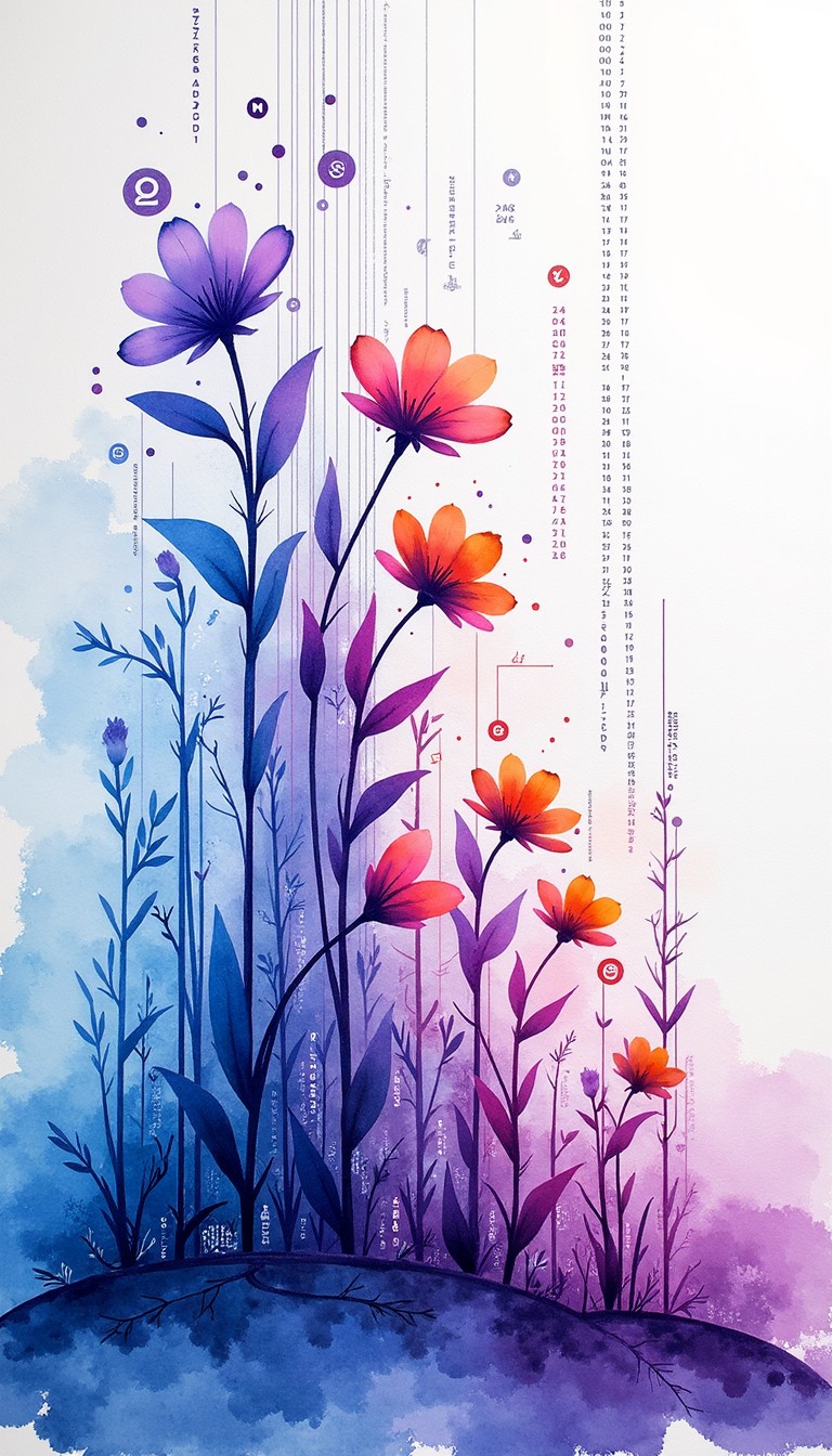 Gradient Flowercolor Free Blooming Color Gradient Image - Watercolor, Flowers, Purple ...