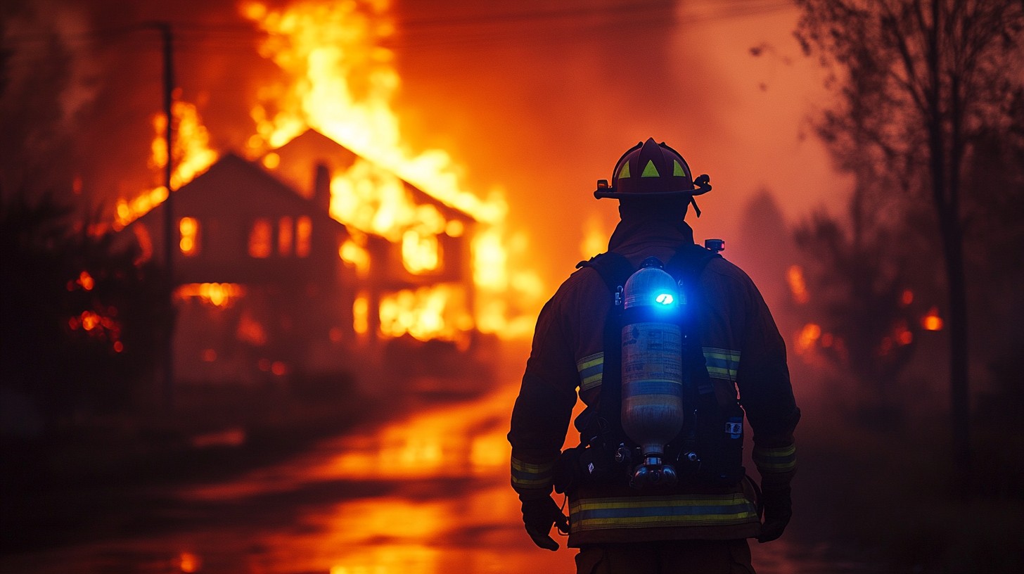 Free Firefighter Facing Blaze Image - Firefighter, Fire, Emergency ...