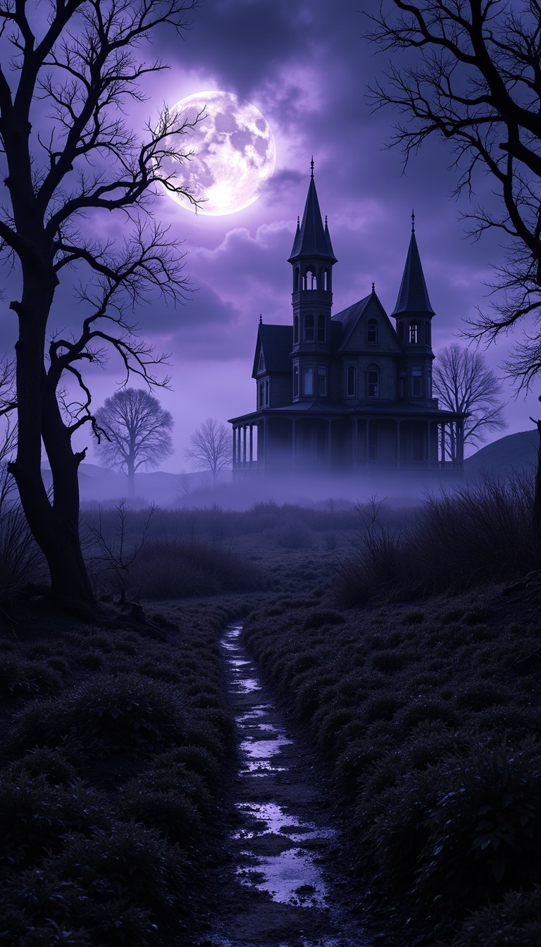 Download Haunted Moonlit Manor Image - Gothic, Haunted, Mansion | StockCake