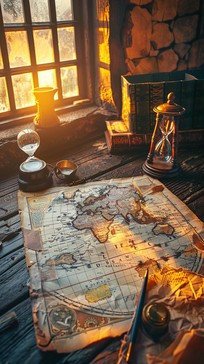 Free Antique Map Study Image - Map, Antique, Desk | Download at StockCake