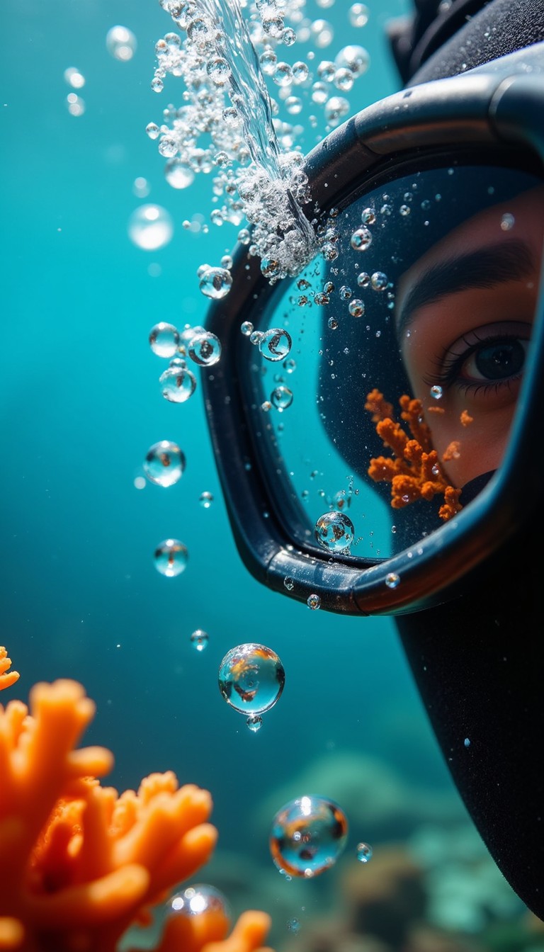 Free Diving Into Blue Image - Diving, Underwater, Bubbles | Download at ...