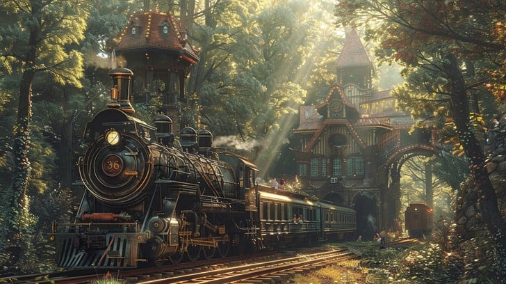 Free Mystical Train Station Image - Train, Station, Autumn