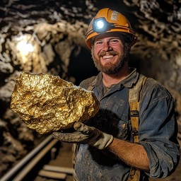 Free Miner with gold Image - Miner, Gold, Nugget | Download at StockCake