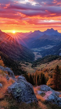 Free Sunset mountain view Image - Sunset, Mountains, Valley | Download ...
