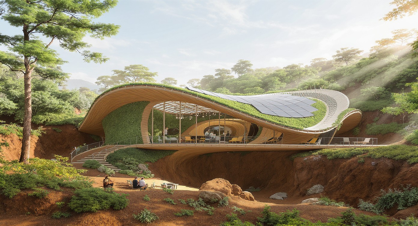 Free Sustainable Forest Sanctuary Image - Sustainable, Curved, Pavilion ...