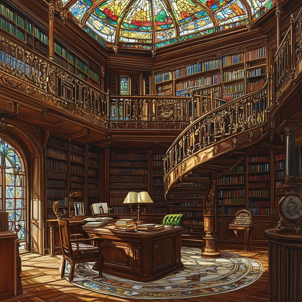 Free Elegant library interior Image - Library, Books, Desk | Download ...