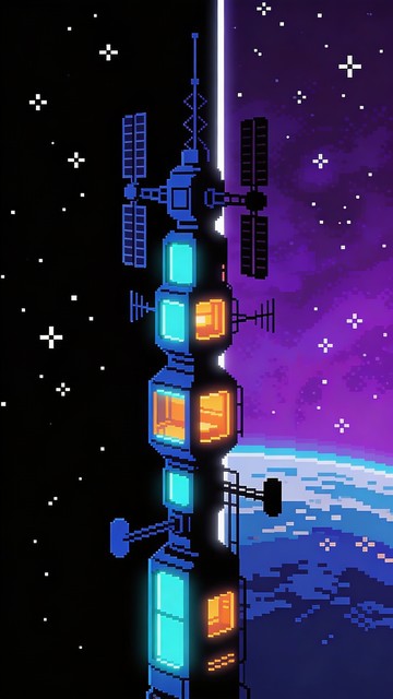 Free Pixel Space Station Image - Space, Station, Pixel | Download at ...
