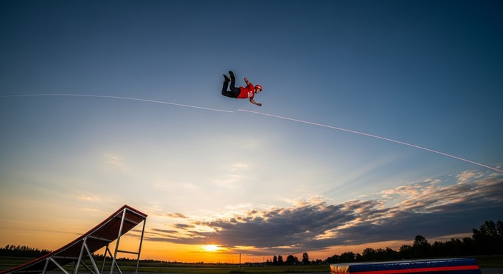 Stunt Jump Ramp Backdrop Free Airborne sunset stunt Image | Download at StockCake
