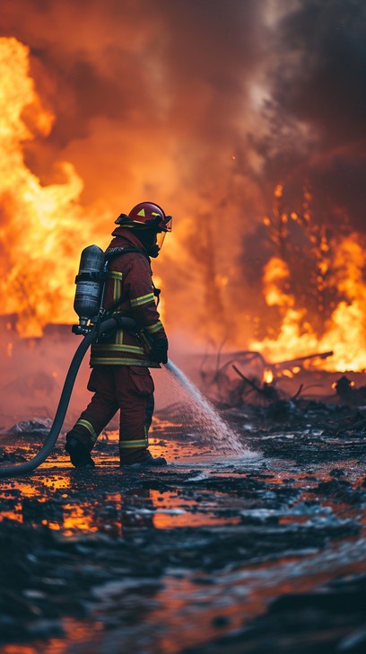 Firefighter Single Free Brave Firefighter Working Image - Firefighter, Fire, Bravery ...