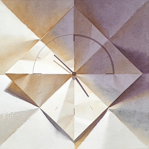 Free Folded Time Art Image - Watercolor, Origami, Clock | Download at ...