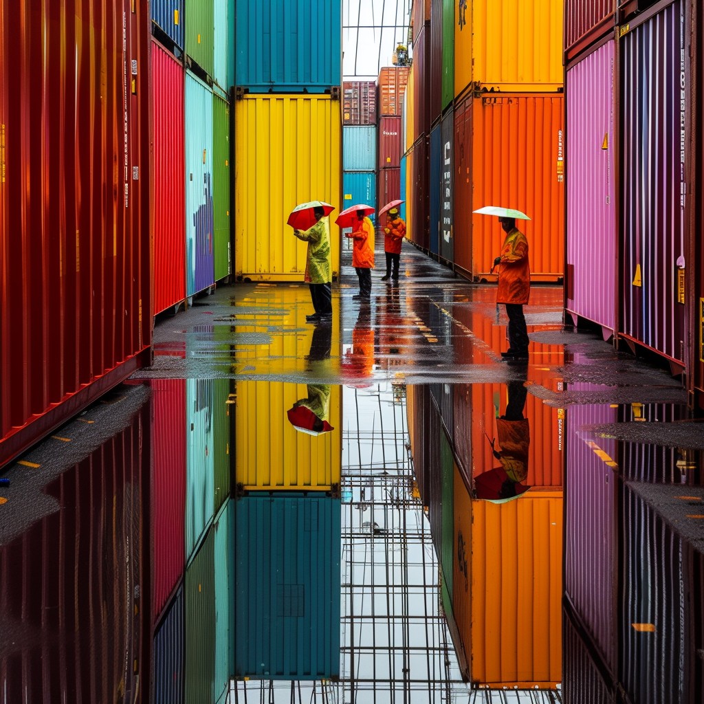 Free Colorful Container Reflection Image - Containers, Reflection ...
