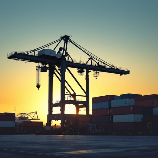 Free Sunset Harbor Crane Image - Crane, Sunset, Port | Download at ...