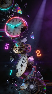 Shattered Time Free Shattered Time Explosion Image - Cyberpunk, Neon, Clock | Download ...