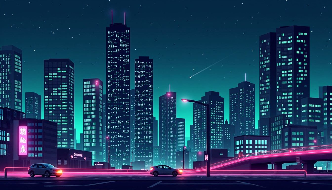 Free Neon Pixel Metropolis Image - Pixelart, Cityscape, Cyberpunk ...