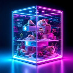 Free Neon Hamster Habitat Image - Hamster, Habitat, Cyberpunk ...