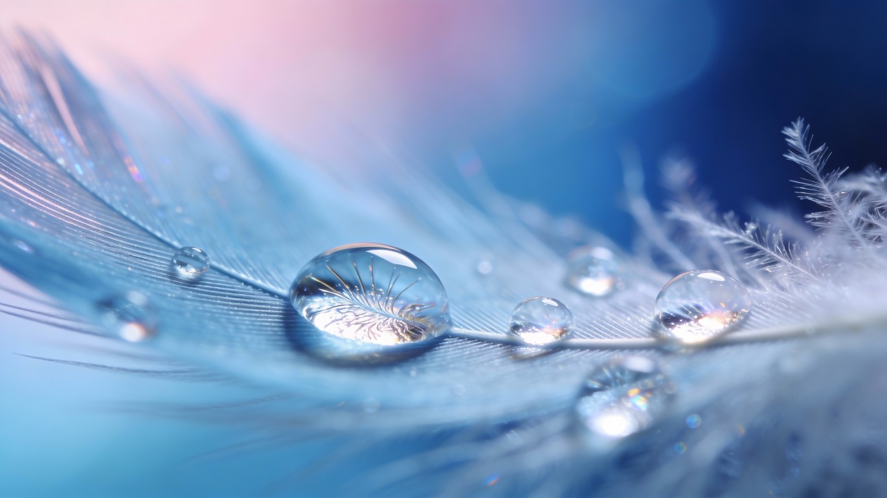 Free Delicate Azure Dream Image - Water, Droplets, Feather | Download ...