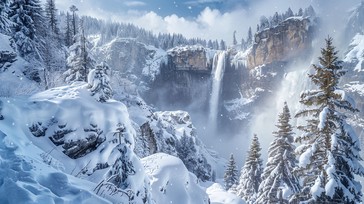 Free Misty Winter Waterfall Image - Winter, Waterfall, Snow | Download ...