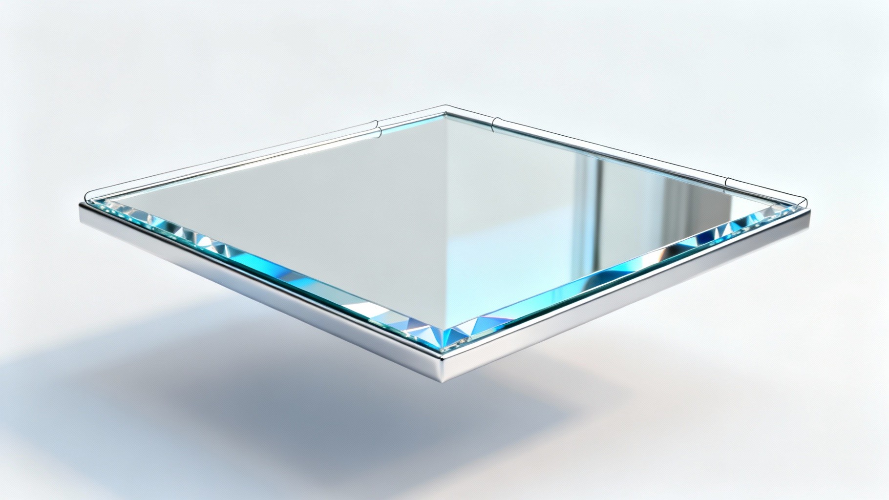 Floating Mirrior Free Floating Prismatic Mirror Image - Mirror, Floating, Minimalist ...