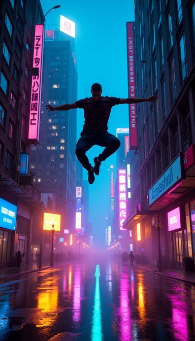 Free Neon Parkour Leap Image - Parkour, Cyberpunk, Neon | Download at ...