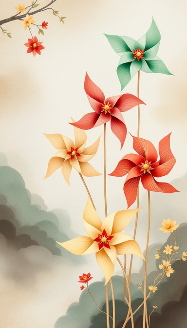 Free Whimsical Asian Pinwheels Image | Download at StockCake