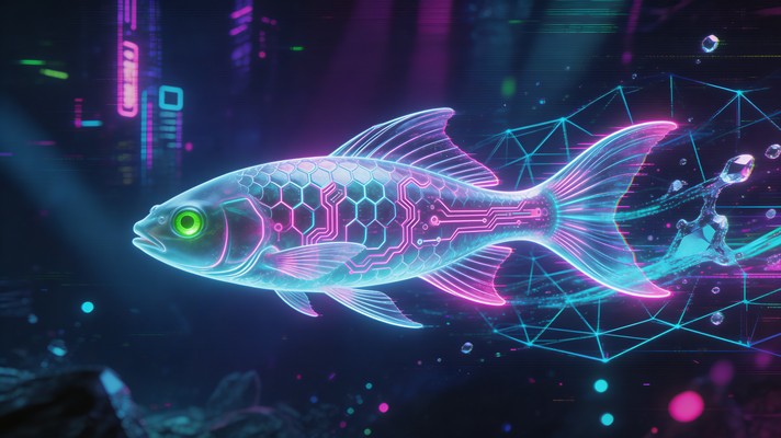 Free Neon Fish Swimming Image - Fish, Cyberpunk, Neon | Download at ...