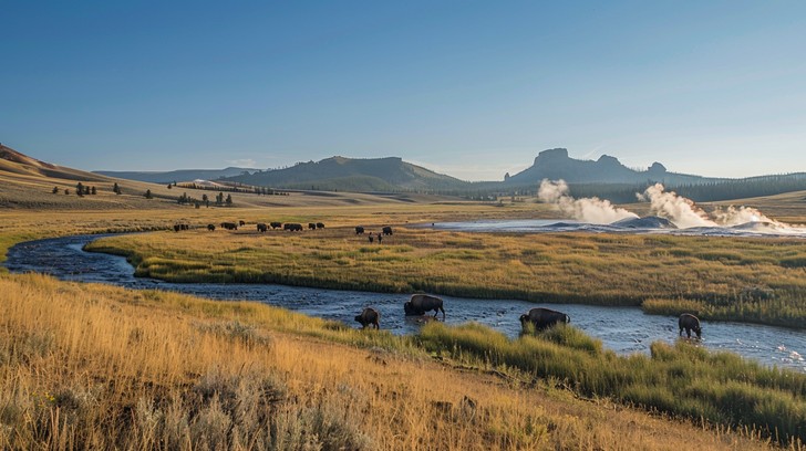 Wilderness Setting Free Idyllic Scenic Wilderness Image - Landscape, Wilderness, Bison ...