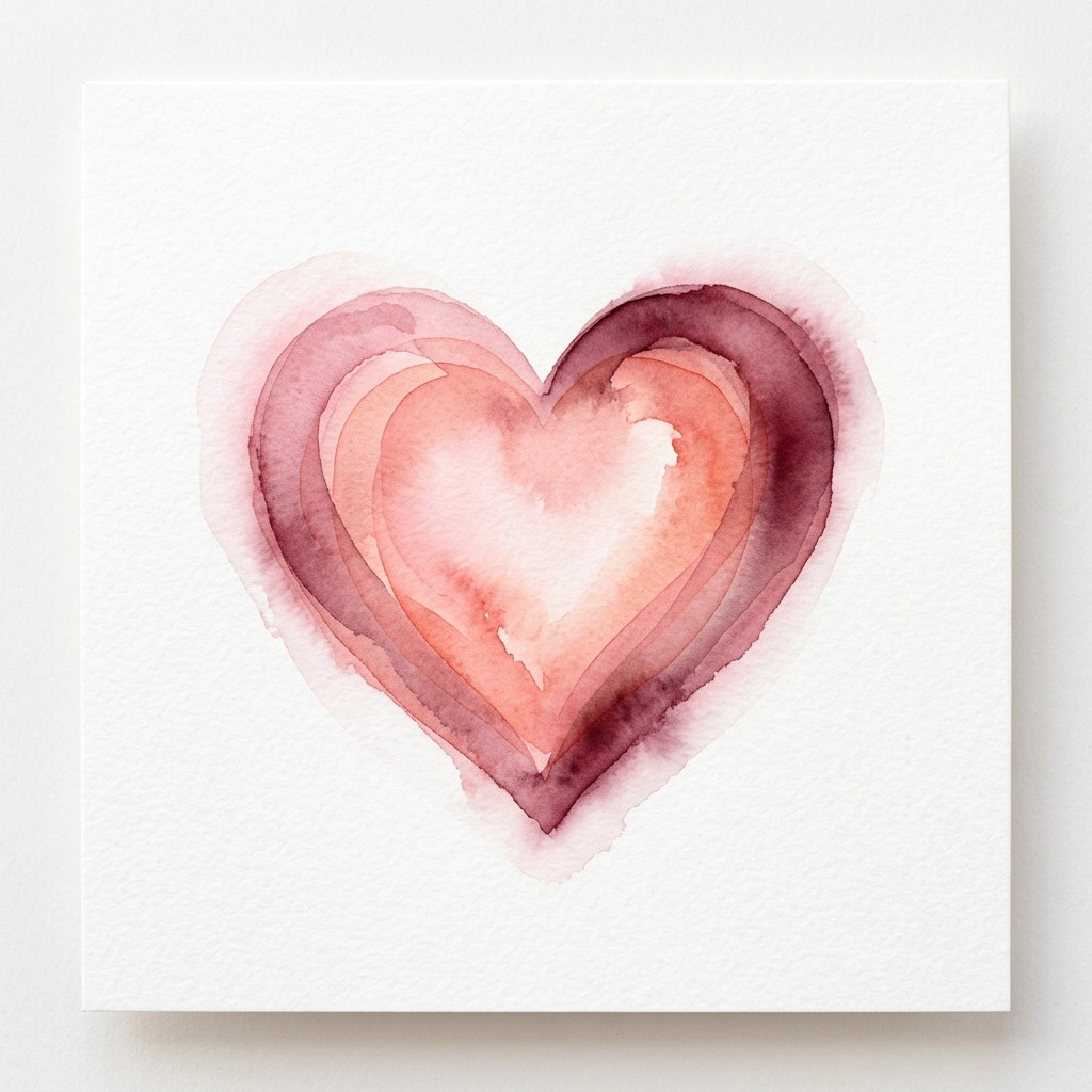 Free Luminous Heart Watercolor Image - Watercolor, Heart, Illustration ...