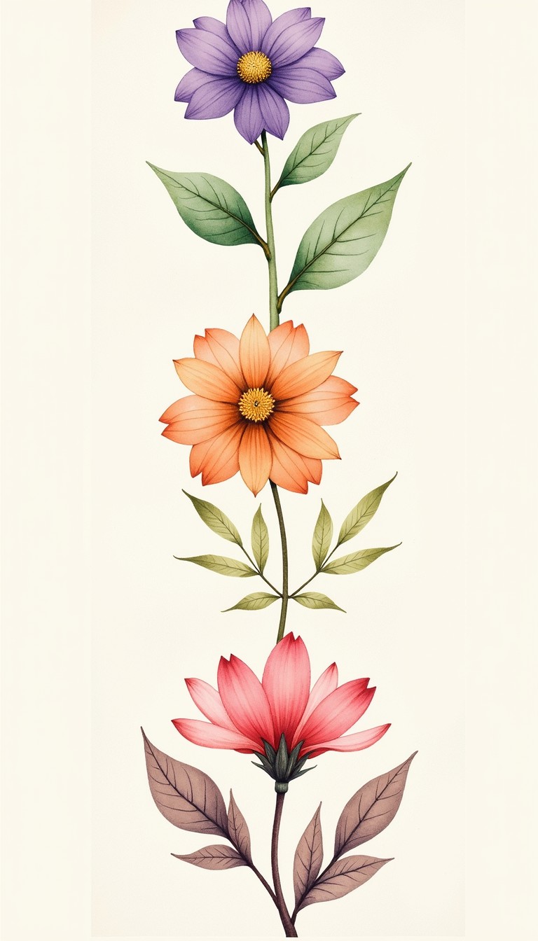 Free Botanical Flower Trio Image - Watercolor, Botanical, Floral ...