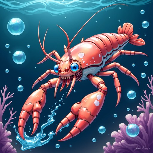 Free Luminous Coral Crustacean Image - Lobster, Crustacean, Anime ...