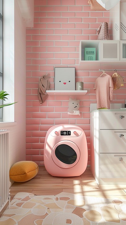Pink Washing Machine Mini Free Home Robot Companion Image - Robot, Technology, Home | Download at ...