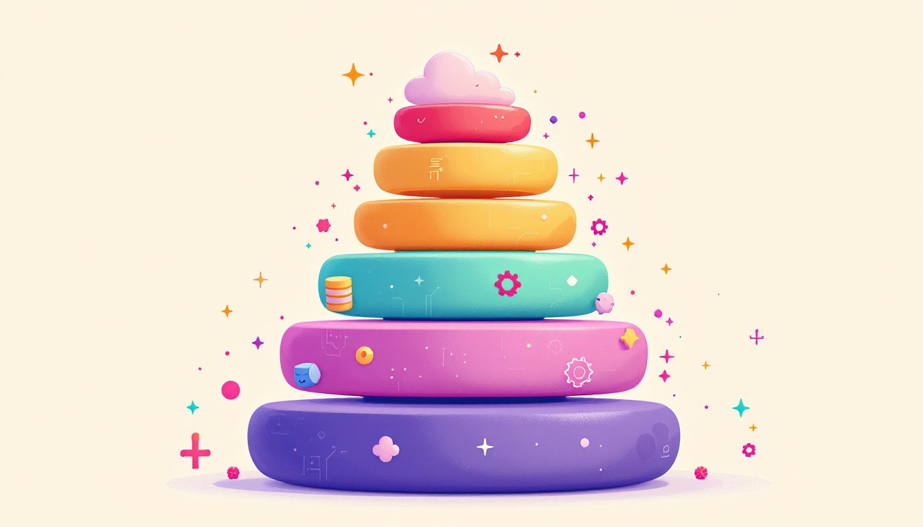 Free Rainbow Tech Stack Image - Technology, Illustration, Educational ...
