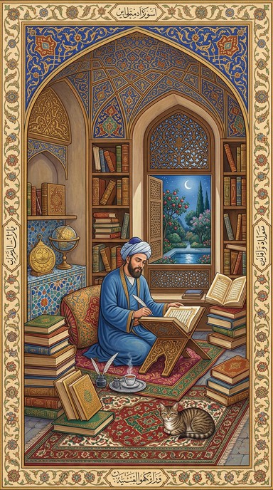 Free Scholar's Sacred Sanctuary Image - Scholar, Library, Persian ...