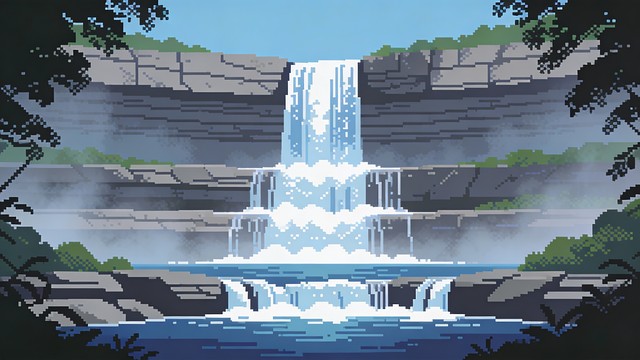 Free Cascading Pixel Paradise Image - Waterfall, Pixel, Cascade ...