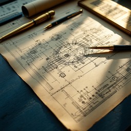 Free Vintage Blueprint Design Image - Blueprint, Drafting, Engineering ...