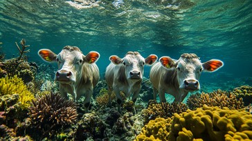 Free Cows underwater scene Image - Underwater, Cows, Coral | Download ...