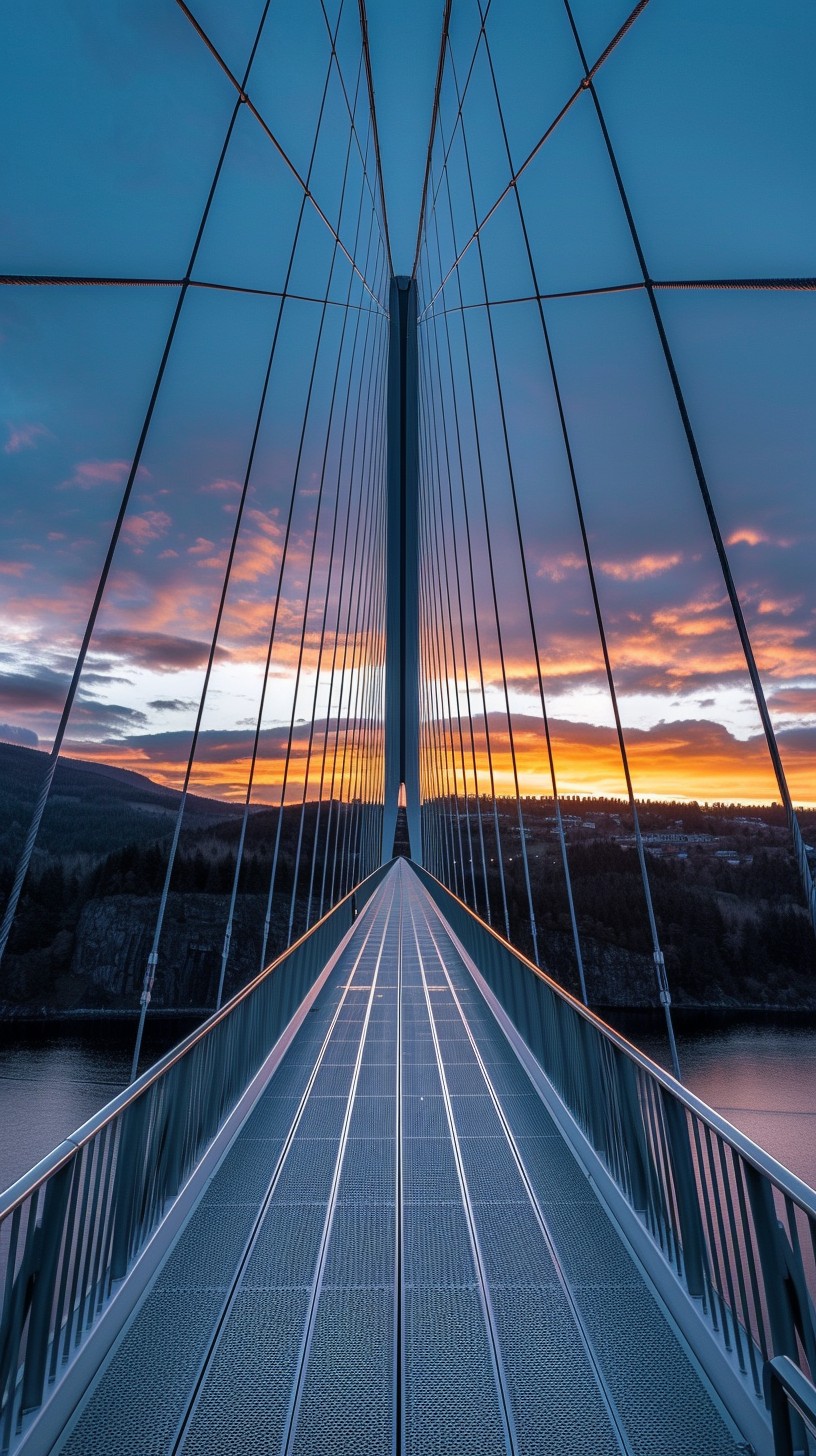 Free Sunset Bridge View Image - Sunset, Bridge, Skyline | Download at ...