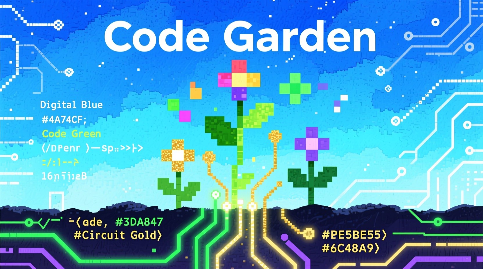 Free Digital Garden Illustration Image - Watercolor, Programming, Code ...