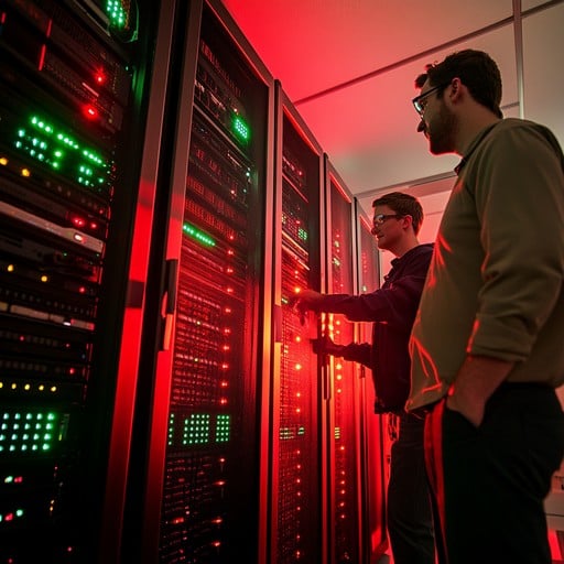 Free Technicians Checking Servers Image Technology Servers