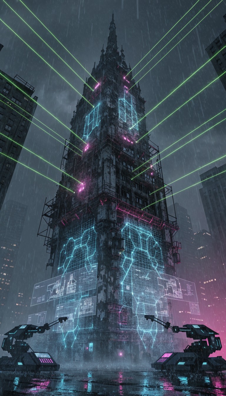 Free Cyberpunk Building Scan Image - Cyberpunk, Neon, Futuristic ...
