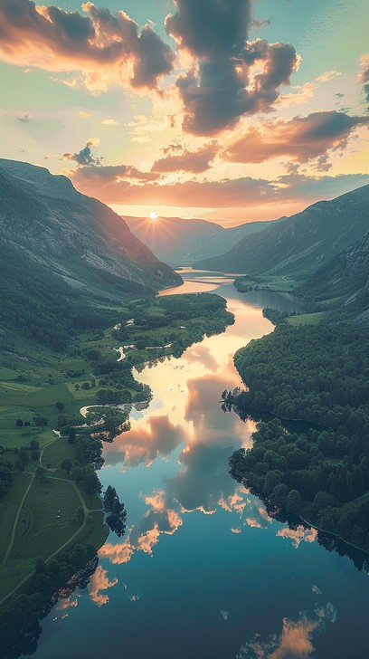 Free Sunset over river Image - Sunset, River, Landscape | Download at ...