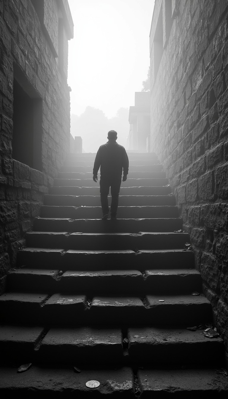 Silver Mist Steps Free Ascending Through Mist Image - Silhouette, Mist, Stairs | Download ...