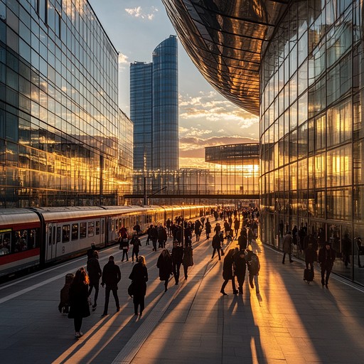 Free Sunset Commuter Scene Image - Sunset, Commuters, Cityscape ...