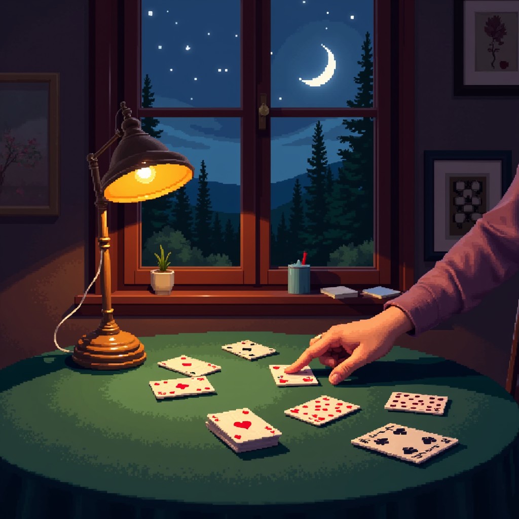 Solitaire Pixel Free Moonlit Solitaire Night Image - Solitaire, Cards, Pixelart ...